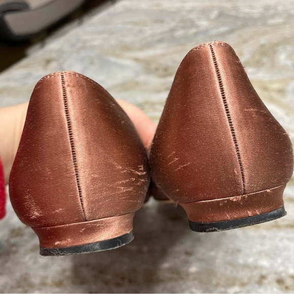 Manolo Blahnik Hangisi Crystal Embellished Satin Flats - Picture 9 of 12